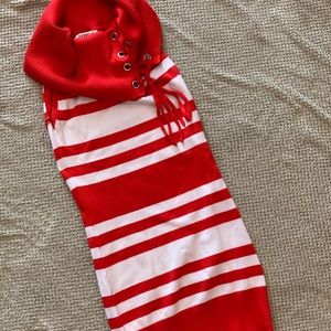 NWT Arden b orange white sleeveless sweater tunic